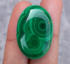 43 قيراط كريستال الملكيت - كابوشون الملكيت - حجر الملكيت للتحول - 30x21 ملم