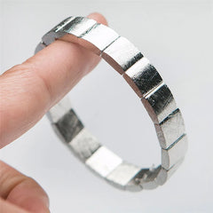 سوار حجر كريم نيزك حديد الجبيون الطبيعي، مقاسات الإسورة 11*11