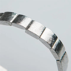 سوار حجر كريم نيزك حديد الجبيون الطبيعي، مقاسات الإسورة 11*11