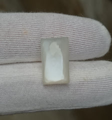 حجر القمر الحليبي 10.9 قيراط مع لمعان أبيض - حجر القمر Adularia - حجر بخت شهر يونيو - 17.5x10x6 ملم