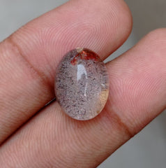 كوارتز فانتوم طبيعي 15.4 قيراط - كوارتز شبح - 16x13 ملم