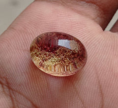 كوارتز فانتوم طبيعي 13.5 قيراط - كوارتز شبح - 16x11 ملم