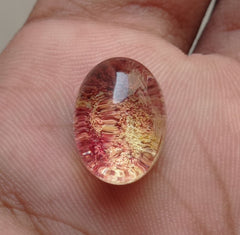 كوارتز فانتوم طبيعي 13.5 قيراط - كوارتز شبح - 16x11 ملم