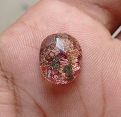 كوارتز فانتوم طبيعي 10.5 قيراط - كوارتز شبح - 14x11.5 ملم