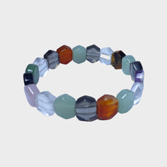 7 Chakras Healing Natual Gemtone Bracelet - Amethyst, Rose Quartz, Smoky Quartz, Tiger Eye, Aventurine, Rock Crystal, Red Agate