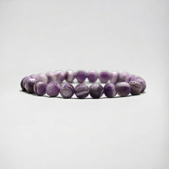 8mm High Quality Chevron Amethyst Strech Bracelet