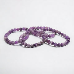8mm High Quality Chevron Amethyst Strech Bracelet