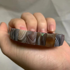 سوار من الأحجار الكريمة من عقيق بوتسوانا الطبيعي/الجزع العقيقي، سوار للرجال والنساء