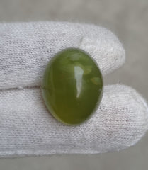 36.25ct Natural High Quality Translucent Serpentine Cabochon - Shah Maqqsood - Zehrmora - 24x19x11mm