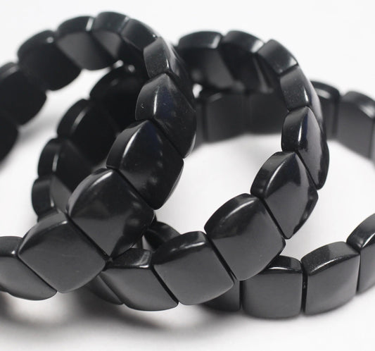 Natural Brilliance Shungite Gemstone Bracelet, Sizes 12*16mm