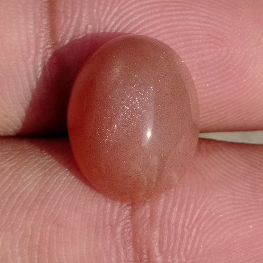 10.7ct Natural Sunstone Cabochon - Heliolite - Aventurescent Feldspar - August Birthstone - 16x13x8mm