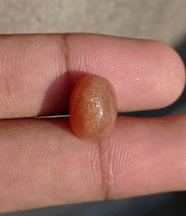 كابوشون من حجر الشمس الطبيعي 7.9 قيراط - هيليوليت - الفلسبار المغامر - حجر بخت شهر أغسطس - 14x10x7 ملم