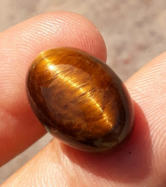 10.5ct Tiger Eye Cabochon - June Birthstone - June Birthstone - 16x12mm