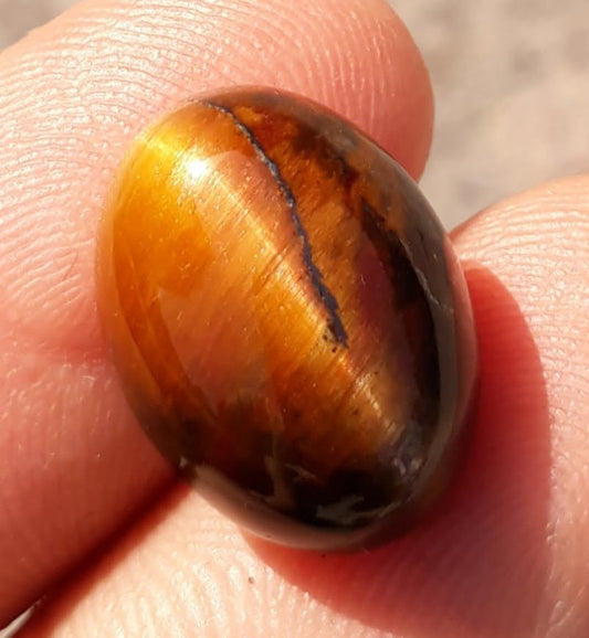 10.9ct Tiger Eye Cabochon - June Birthstone - June Birthstone - 16.5x12mm