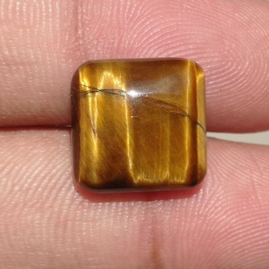 11.4ct Tiger Eye Cabochon - June Birthstone - June Birthstone - 14x14x6mm