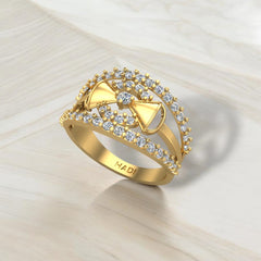 خاتم ربطة عنق فاخرة مرصع بالألماس