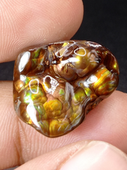 Elegant Rare Mexican Fire Agate Carving with Segenite Needles