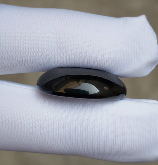 Natural Jaza Mushki Aqeeq from Yaman - black Carnelian Cabochon Yamani - 23 ct