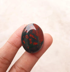 66.7ct Natural High Quality Blood Stone - Heliotrope - Dimension-33mm x 26mm