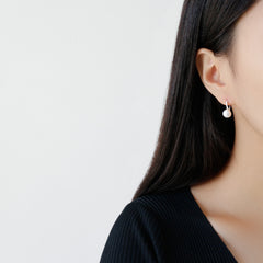 أقراط متدلية من اللؤلؤ الطبيعي للنساء - أقراط لؤلؤ فضية مطلية بالبلاديوم للنساء - أقراط لؤلؤ مثالية مع تغليف الهدايا