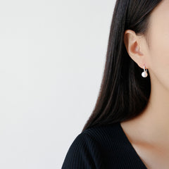 أقراط متدلية من اللؤلؤ الطبيعي للنساء - أقراط لؤلؤ فضية مطلية بالبلاديوم للنساء - أقراط لؤلؤ مثالية مع تغليف الهدايا