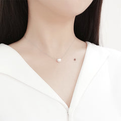 عقد من اللؤلؤ بصدفة مستديرة من Promise - عقد من اللؤلؤ الفضي المطلي بالبلاديوم للنساء - عقد من اللؤلؤ المثالي مع تغليف الهدايا