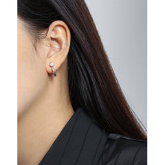 أقراط لؤلؤ دائرية الشكل للنساء - أقراط لؤلؤ فضية مطلية بالذهب للنساء - أقراط لؤلؤ مثالية مع تغليف الهدايا