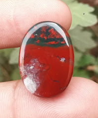 18.7ct Natural High Quality Blood Stone - Heliotrope - Dimension-22.5x17mm