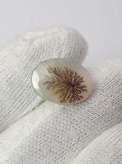 5.8ct Natural Dendritic Agate - Shajri Aqeeq - Dimension-17x13mm