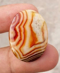 34ct Fortified Agate Cabochon with Yellow bands - 30x23mm