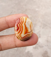 34ct Fortified Agate Cabochon with Yellow bands - 30x23mm