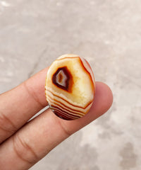 34ct Fortified Agate Cabochon with Yellow bands - 30x23mm