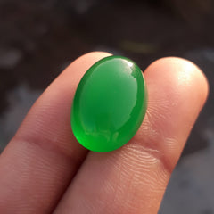 Green Chalcedony - Green Agate - Aqeeq - Dimension-15x20mm