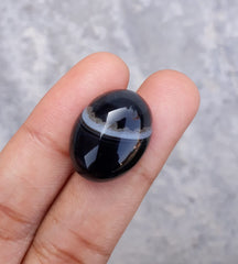 17.6ct-Black Onyx - Beautiful Onyx Gemstone - Onyx Agate - 21x16mm