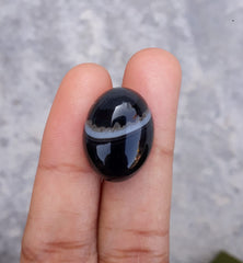 17.6ct-Black Onyx - Beautiful Onyx Gemstone - Onyx Agate - 21x16mm
