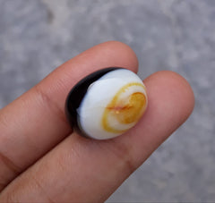 21 قيراط أونيكس أسود - حجر كريم أونيكس جميل - عقيق أونيكس - 20x15 ملم