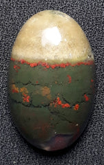 حجر دم طبيعي عالي الجودة 26.5 قيراط - الهليوتروب - الأبعاد - 27.5 مم × 17.2 مم