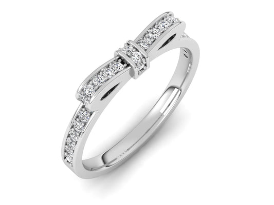 Minimalist Sleek BowTie Diamond Ring Band