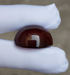 عقيق كبدي طبيعي من اليمن - كابوشون عقيق يماني بني غامق - 44 قيراط