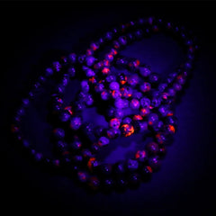 سوار من حجر اللهب الطبيعي والأحجار الكريمة المعروف أيضًا باسم Yooperlite، مقاسات 6-12 مم