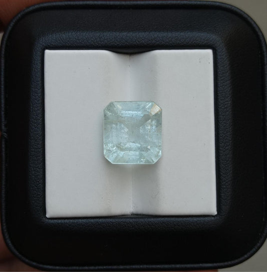 9ct Aquamarine - Aquamarine Crystal Square Cut - March Birthstone - 13x11.8x9.8mm