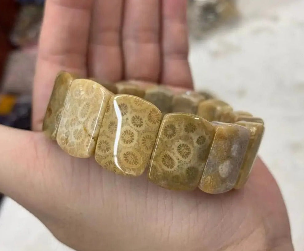 سوار من حجر كريم من خرز الأقحوان الطبيعي، إسورة للنساء للرجال،
