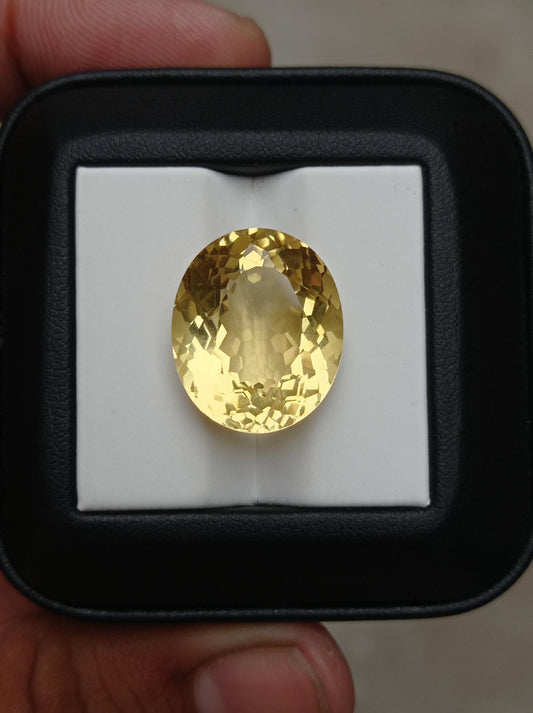سيترين بيضاوي شفاف 20.1 قيراط للبيع - حجر بخت شهر نوفمبر - 19x16.5x11mm