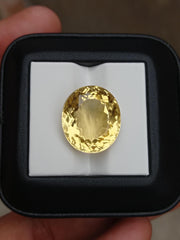 سيترين بيضاوي الأوجه 20.3 قيراط للبيع - حجر بخت شهر نوفمبر - 19x16.5x10.5mm