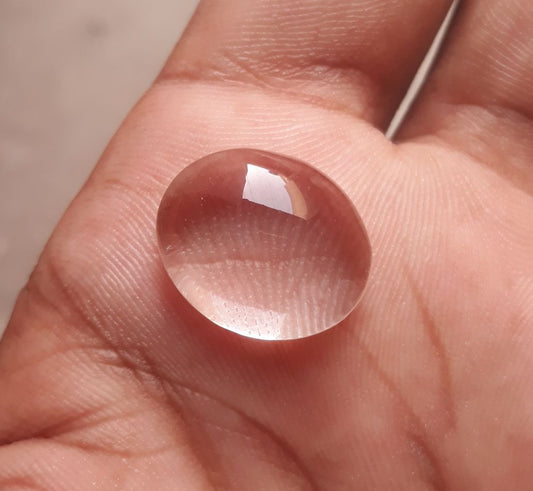 17.1ct Dur e Najaf - Pearl of Najaf Cabochon Transparent - April Birthstone - Rock Crystal Quartz -19x15mm