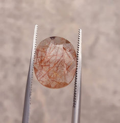 4.7ct Brown  Tourmalated Quartz - Brown  Rutile Quartz - Rutilated Quartz