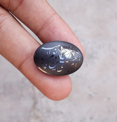 40ct  Hadeed Stone - Engraved Hadeed Cheeni Cabochon - 25x18mm
