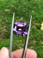 17ct Amethyst Emeral Cut from Brazil - Natural Amethyst Crystal - 16x14.3x12mm
