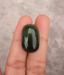 30.7ct اليشم، النفريت اليشم كابوشون، اليشم الأخضر، أحجار اليشم ذات نوعية جيدة - 23x15x9mm