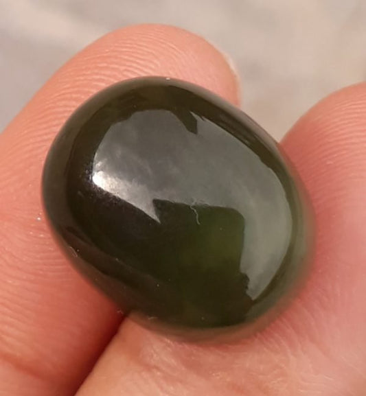 17.3ct Jade, Nephrite Jade Cabochon, Jade Green, Good Quality Jade Stones - 16x14x9mm